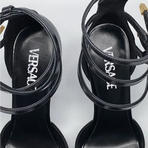 Versace Pin Point Leather Ankle Strap Pumps - Picture 5 of 14